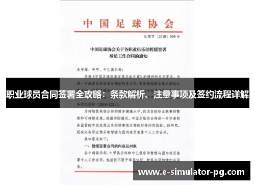 职业球员合同签署全攻略：条款解析、注意事项及签约流程详解